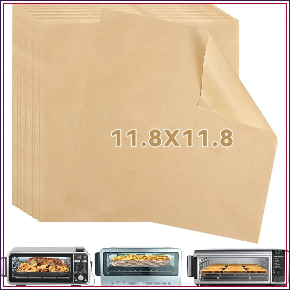 120 Pcs 12-Inch Air Fryer Parchment Paper Squares, Non-Stick & Tear-Resistant