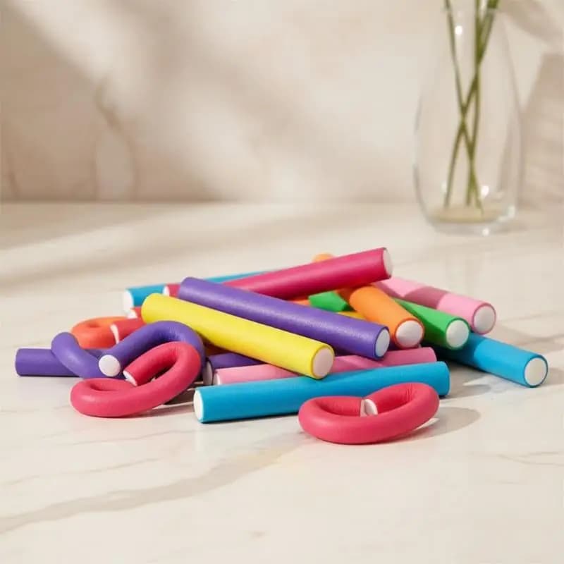 42Pcs No Heat Hair Curlers Flexible Foam Twist Rollers Soft Bendable Hair Curling Rods DIY Styling