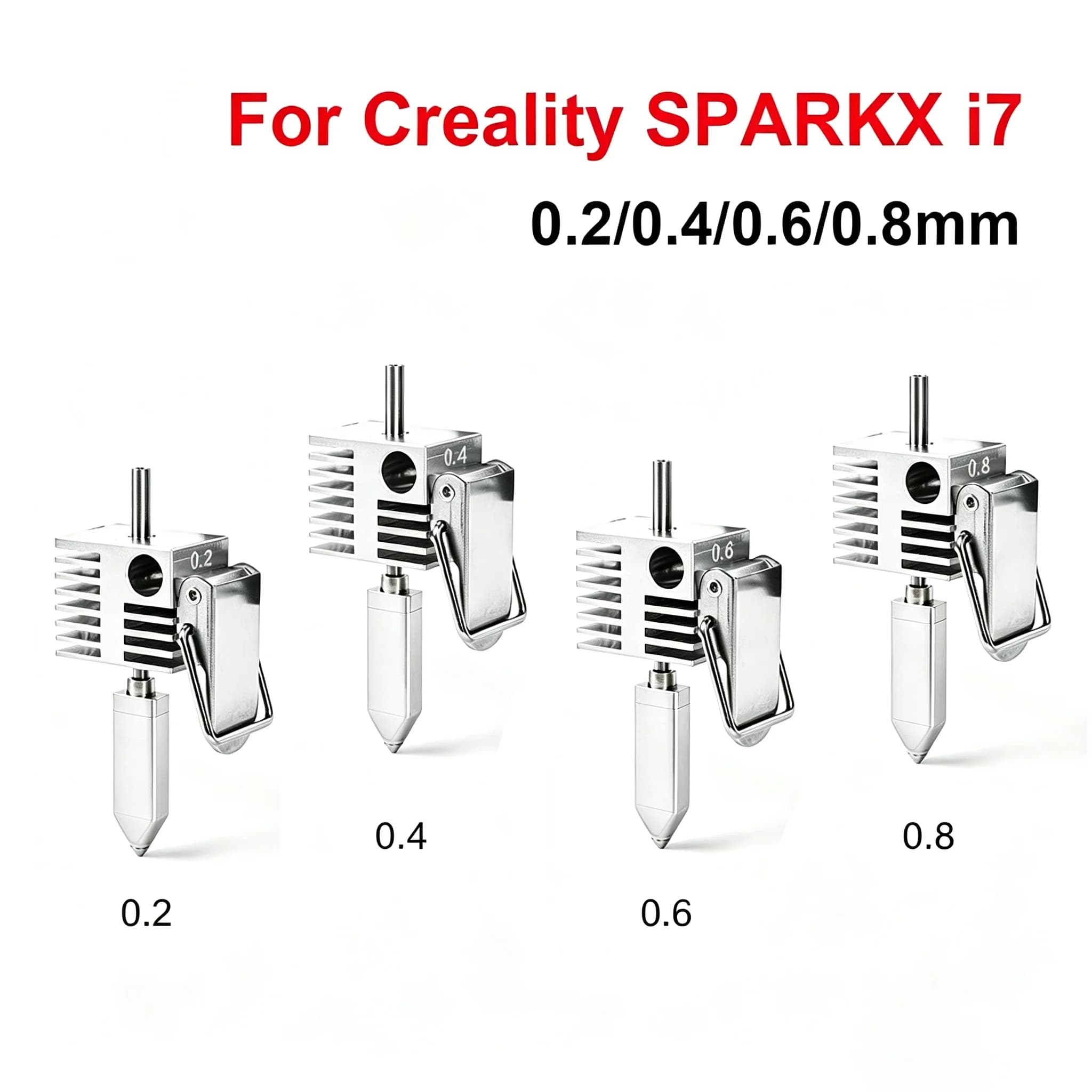 For Creality SPARKX i7 Quick-Release Integrated Hotend Assembly 0.2mm/0.4mm/0.6mm/0.8mm 3D Printer Replacement Part