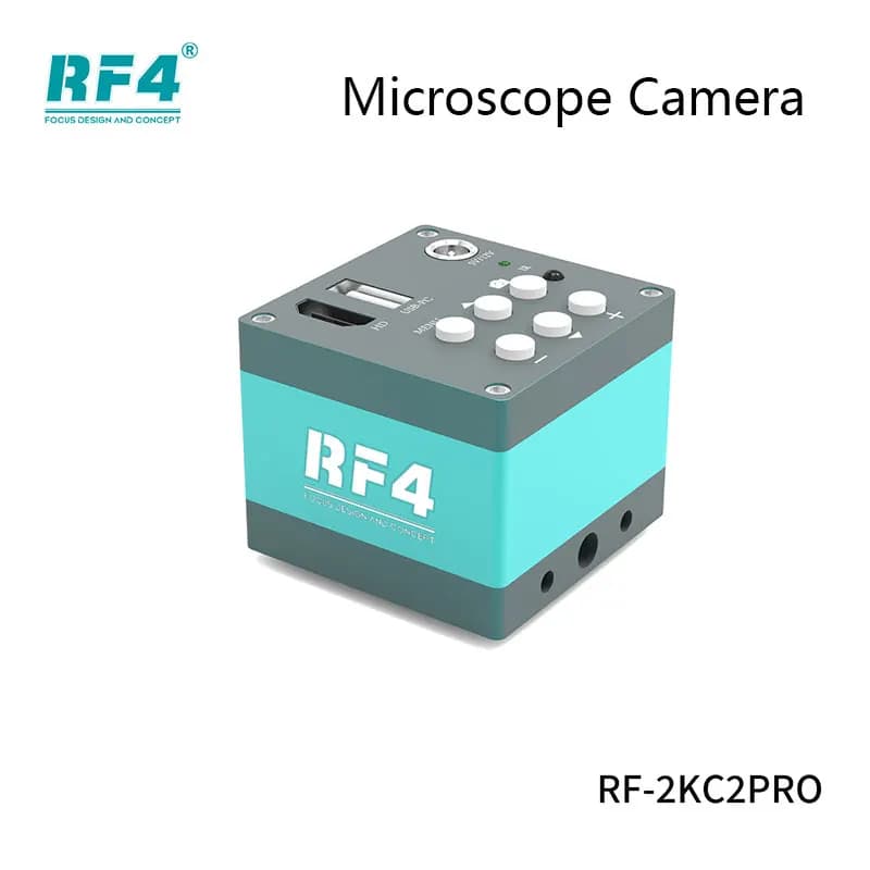 Telecamera per microscopio RF4 RF-2KC2 Pro 4K Ultra HD - USB 3.0 da 20 MP con telecomando per riparazione/saldatura PCB/SMD [HDMI+cavi di alimentazione]
