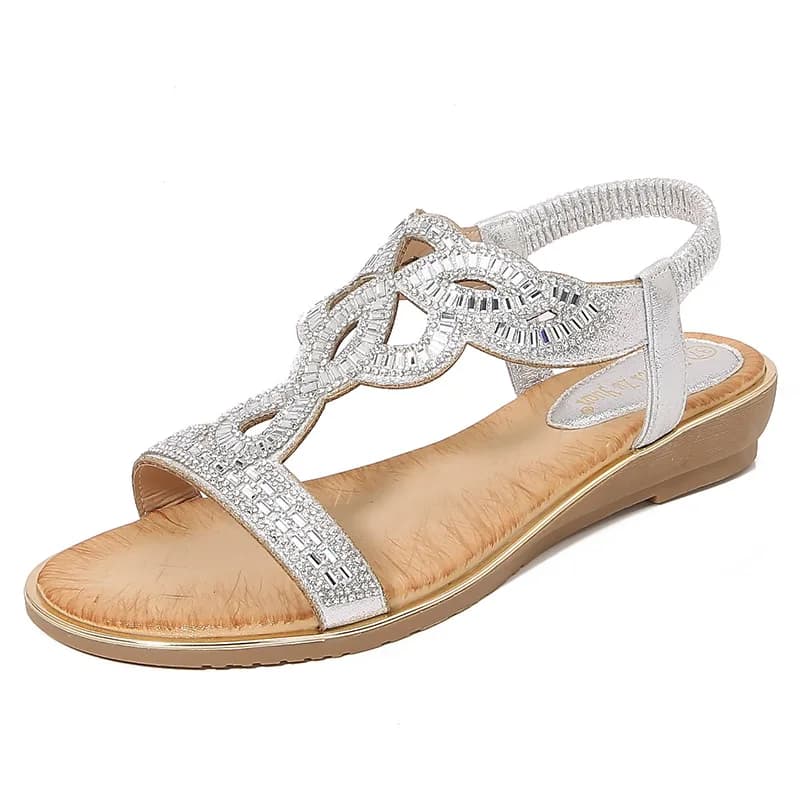 Sandali Open Toe All-Match Taglie Grandi Slip-on Mocassini Estivi da Donna con Tacco Basso e Cinturino Beige Nuovi