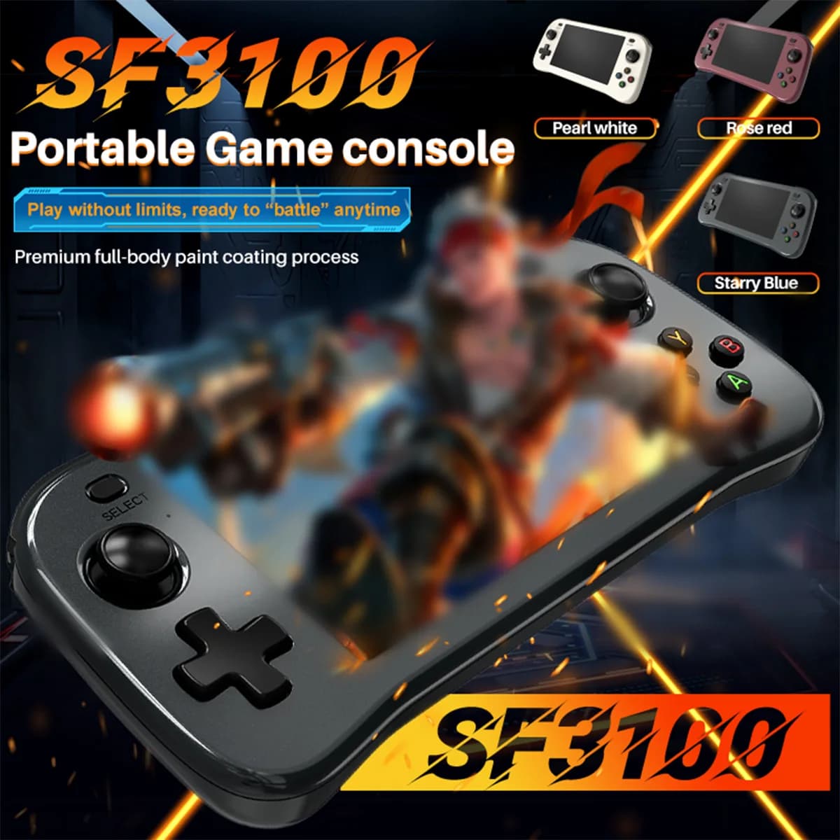 Console di Gioco Portatile SF3100 con Schermo IPS, Console Retro per Videogiochi, Regalo per Adulti, Console da Gioco, Regalo di Natale