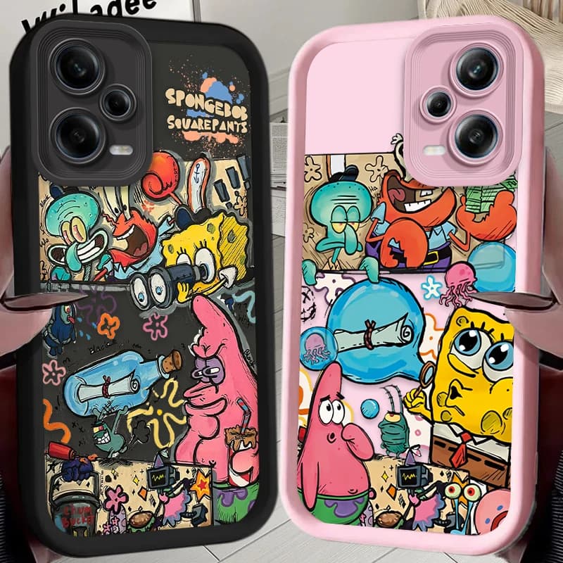 Custodia per telefono antiurto SpongeBob per Xiaomi Redmi Note 13 14 14S 12 11 Pro Plus 5G 12S 11S 10S 10 9 Redmi 14C 13C 12C 12 4G