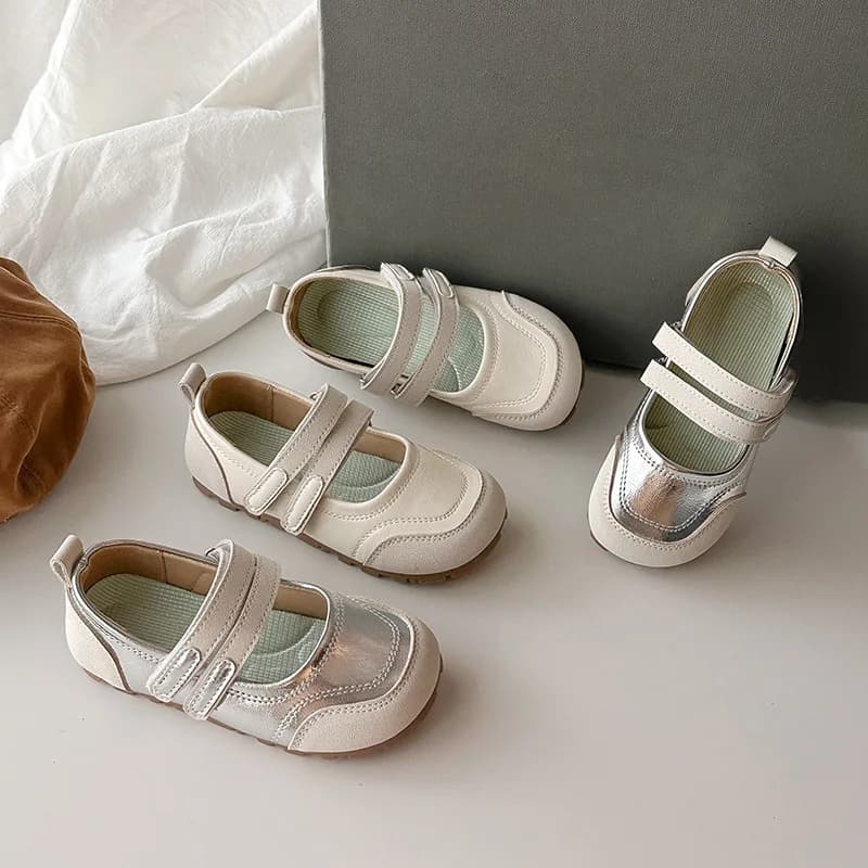 Fashionable PU Leather Casual Shoes for Girls, Lightweight and Breathable, Trendy, Mary Jane Style Braided, for Student