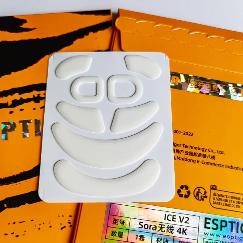 Originale Esports Tiger ICE Versione V2 Mouse Pattini Piedini Del Mouse Per Ninjutso Sora V2/4K Universale Senza Fili Bianco ARC Mouse Scivola