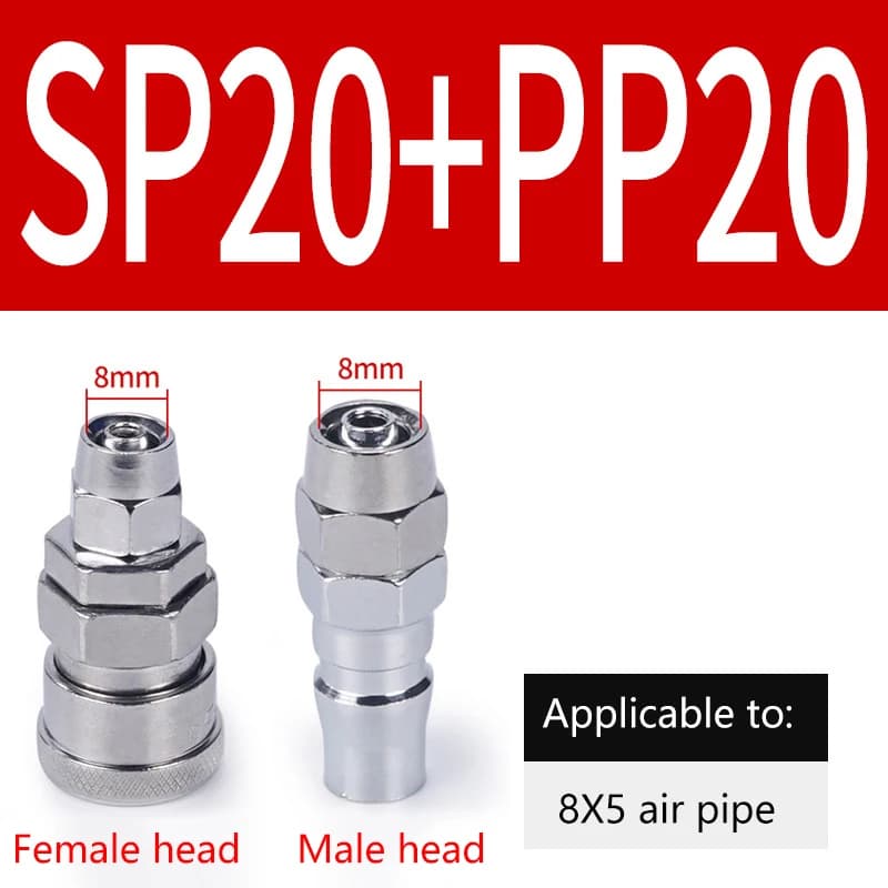 2 pezzi raccordo pneumatico tipo C giunto ad alta pressione tubo flessibile da 8mm tubo dell'aria connettore rapido del compressore per compressore d'aria