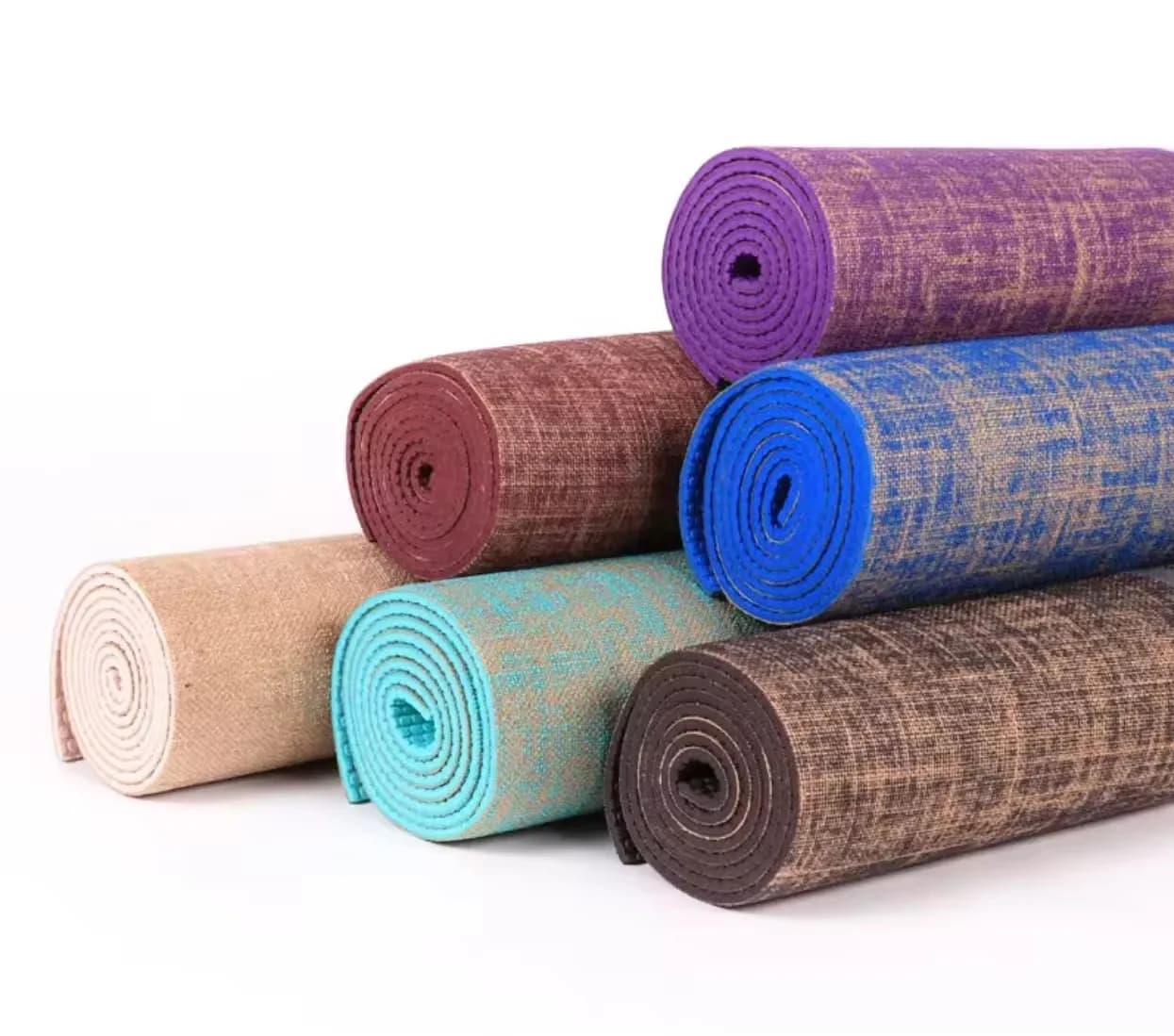 Organic Non Toxic Sustainable Biodegradable Super Grip Non Slip Custom Logo Eco Friendly Thick Jute PVC Yoga Mat