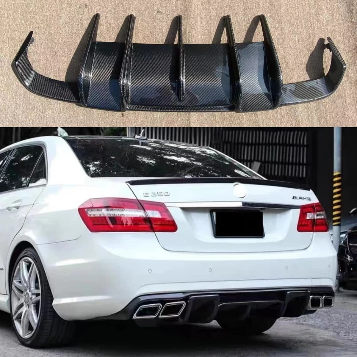 FRP RStyle Carbon Fiber Poster for Mercedes Benz W212 Class E E63 AMG E500 E550 4 Sports Ports 2009- 2013