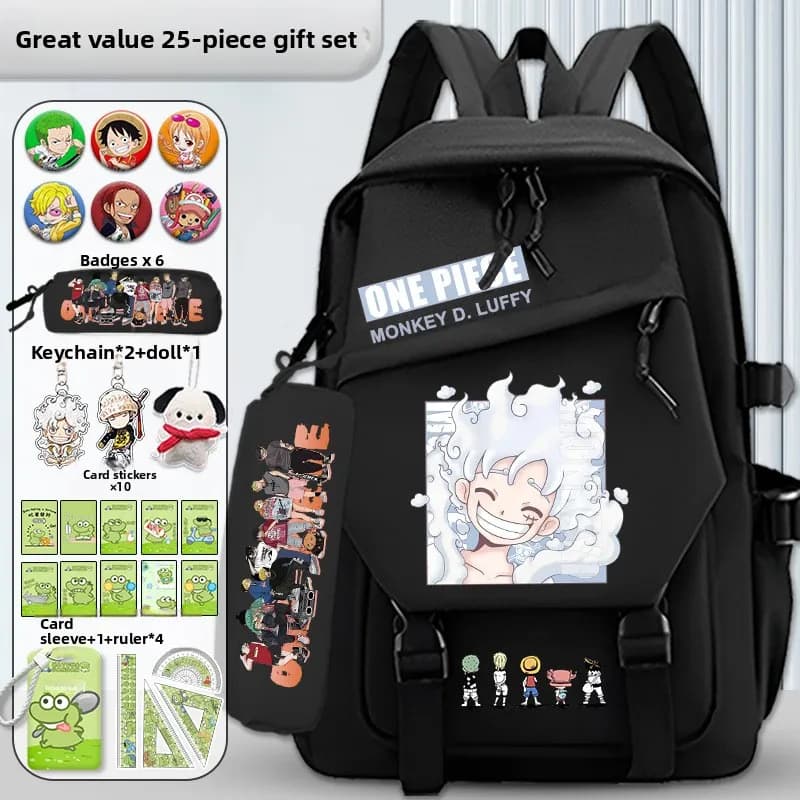 Zaino unisex con stampa Anime One Piece Luffy, grande borsa da viaggio per la scuola, per studenti, adolescenti, borsa per laptop, iPad, ragazzi