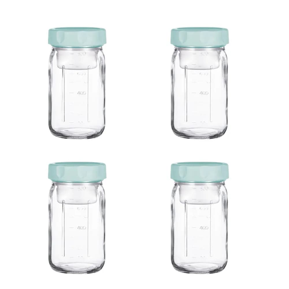 Set di 4 Barattoli in Vetro da 32 Oz per Insalata con Contenitore per Salsa Integrato, Barattoli Mason Ermetici con Scala Graduata, Contenitori Trasparenti per Preparazione Pasti Scolastici