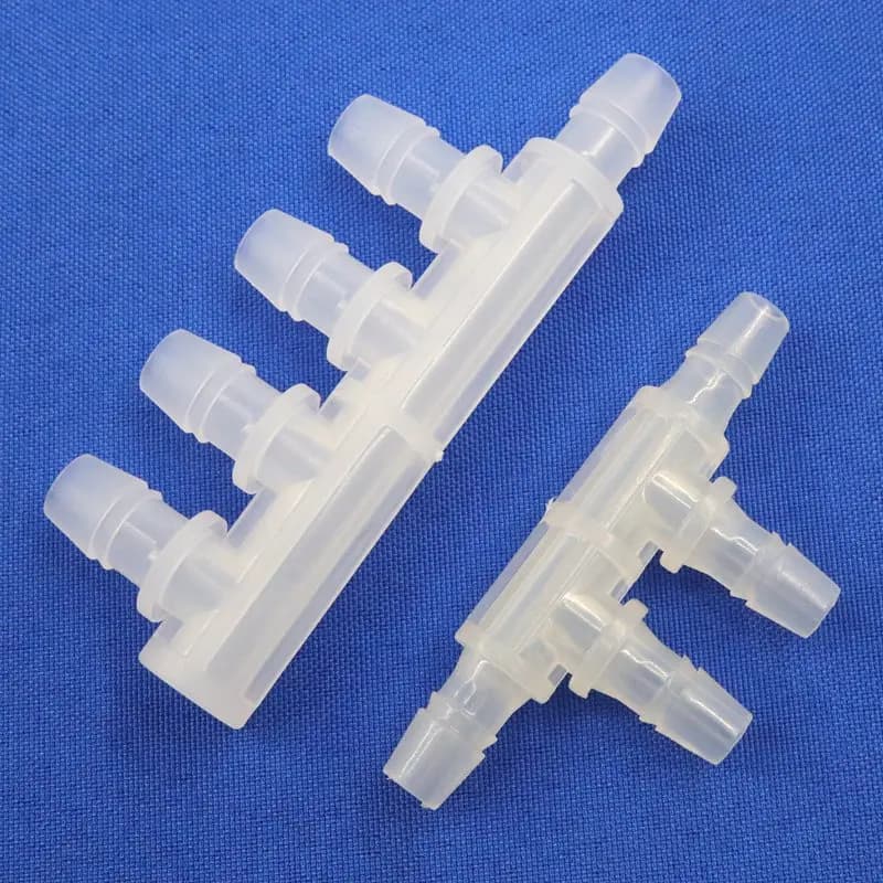 5 ~ 200 pz 2.4 ~ 7.9mm Food Grade PP 4 vie 5 vie tubo Splitter connettore acquario serbatoio di pesce acqua tubo flessibile distributori