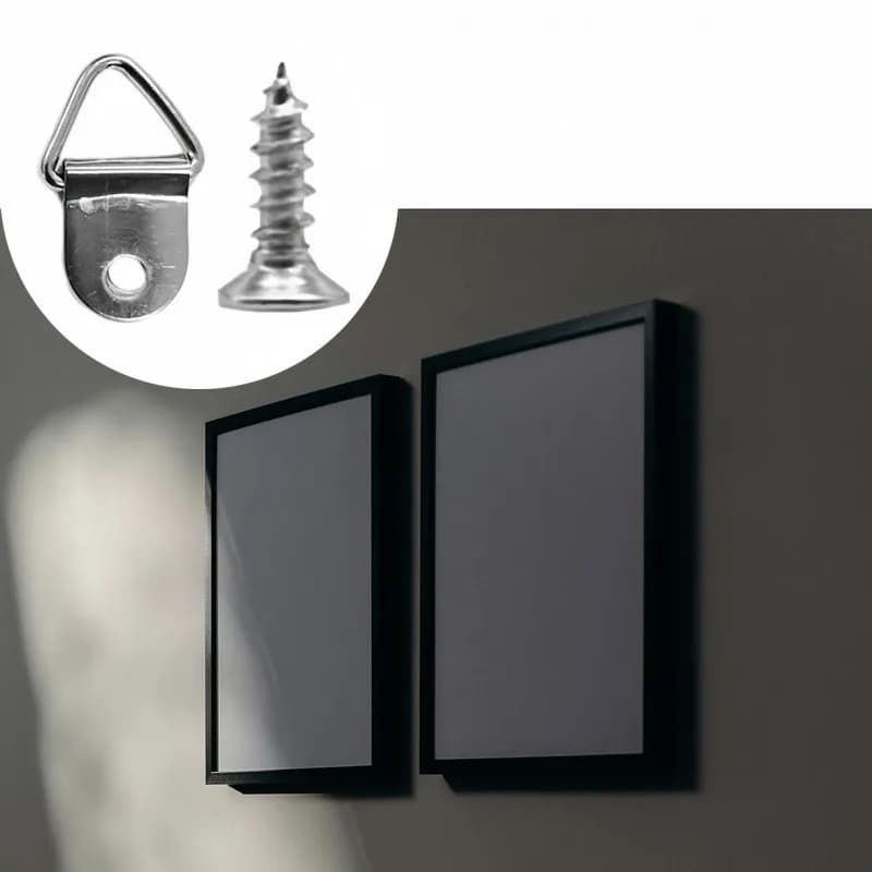 18Pcs Silver Triangle Hooks with 18 Screws, Simple Sturdy for Picture Frame Photo Home Daily Use