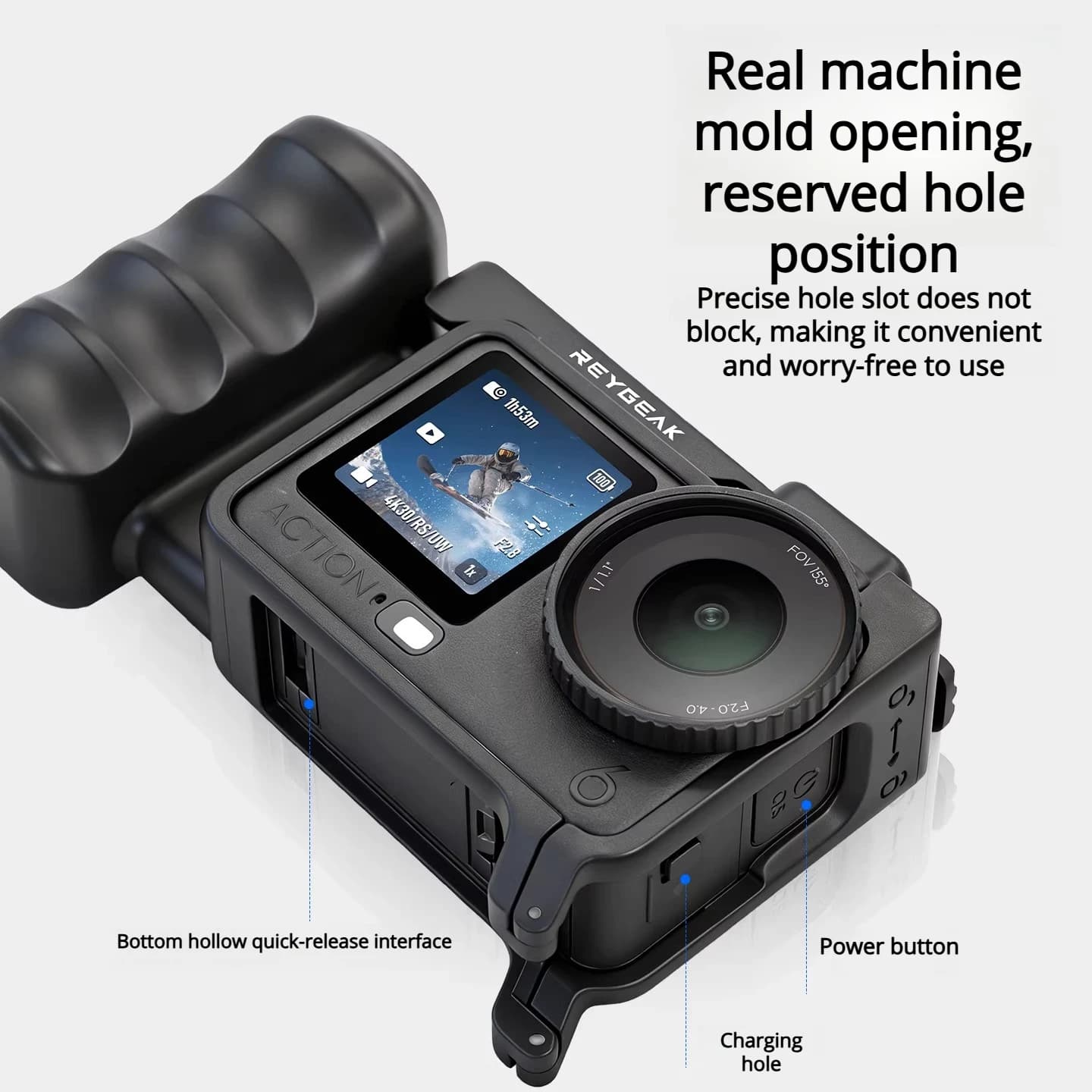Impugnatura in plastica per DJI Action 6, gabbia protettiva antiurto per fotografia di strada, accessorio per riprese con fotocamera sportiva
