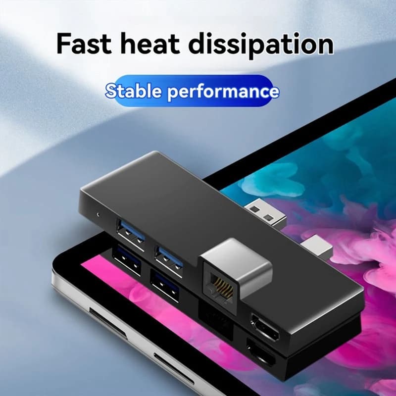 Per Docking Station Pro 4/5/6, proiezione schermo PC compatibile, porta Ethernet 100M, adattatore USB 3.0, B-ABVP