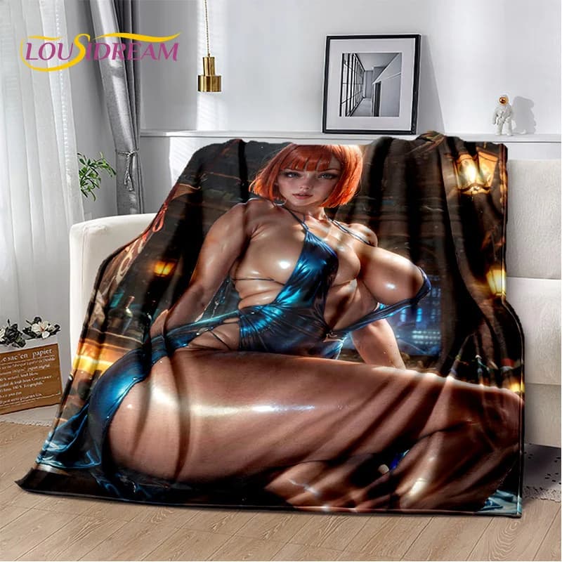 Coperta Beauty Girl ispirata all'anime – Morbida coperta per casa, camera da letto o ufficio – Regalo ideale per divano, letto, picnic e viaggi