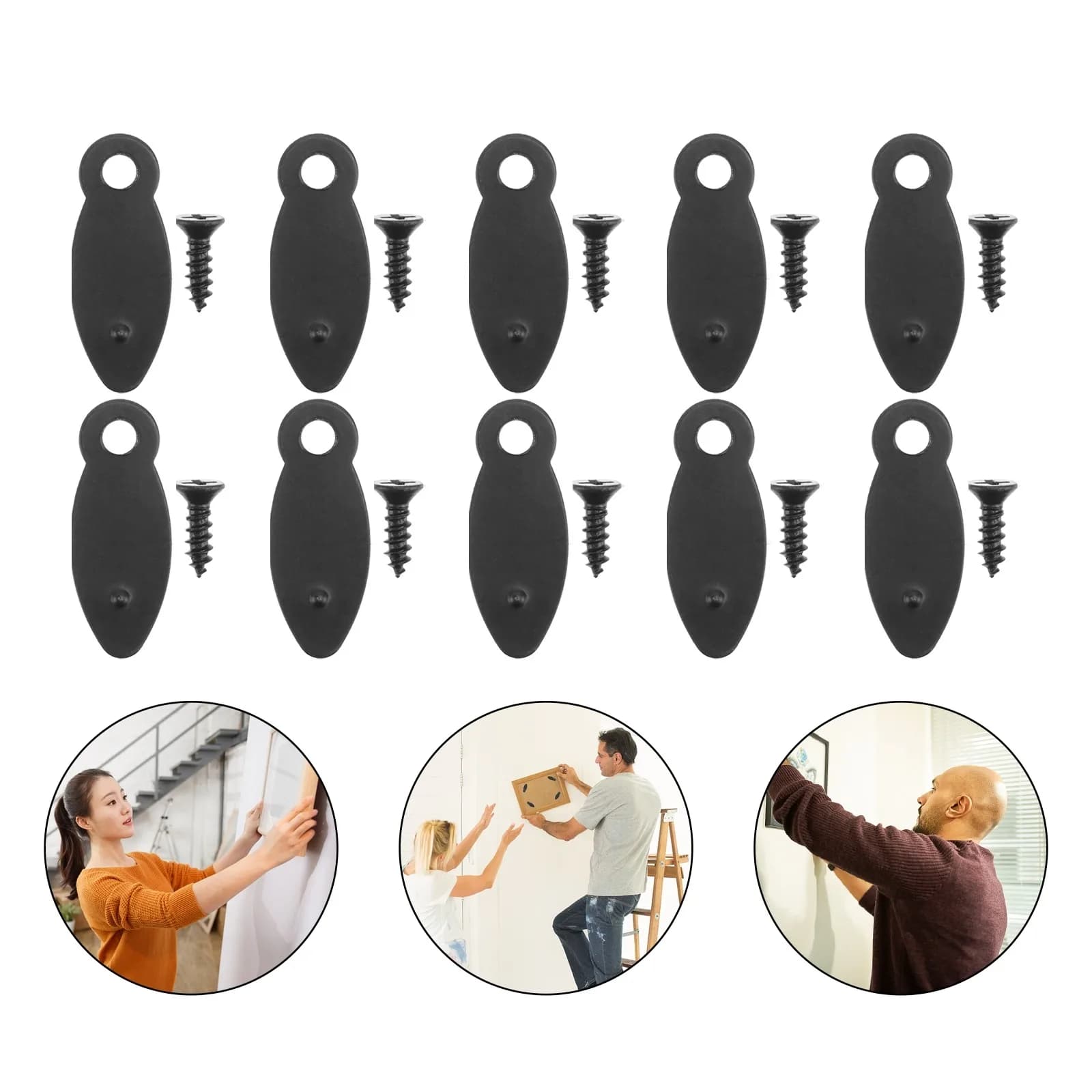 50pcs Metal Photo Frame Swivel Clips, Rotating Fasteners for Backing Board, 9x22mm Picture Frame Mount Hardware, Flat Iron Turn