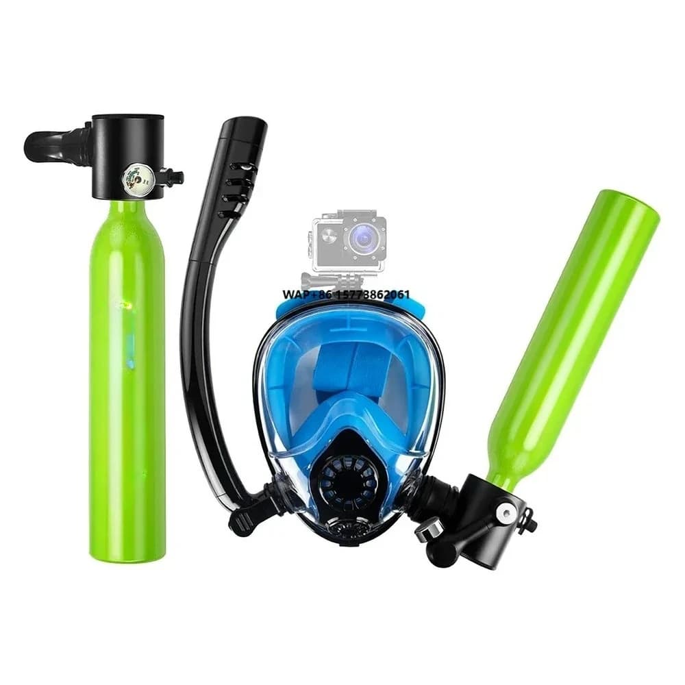 Underwater tank with Snorkel mask 0.5L - 2 Pieces Underwater breathing system with Mask and Air tank Lung Tank Air Buddy