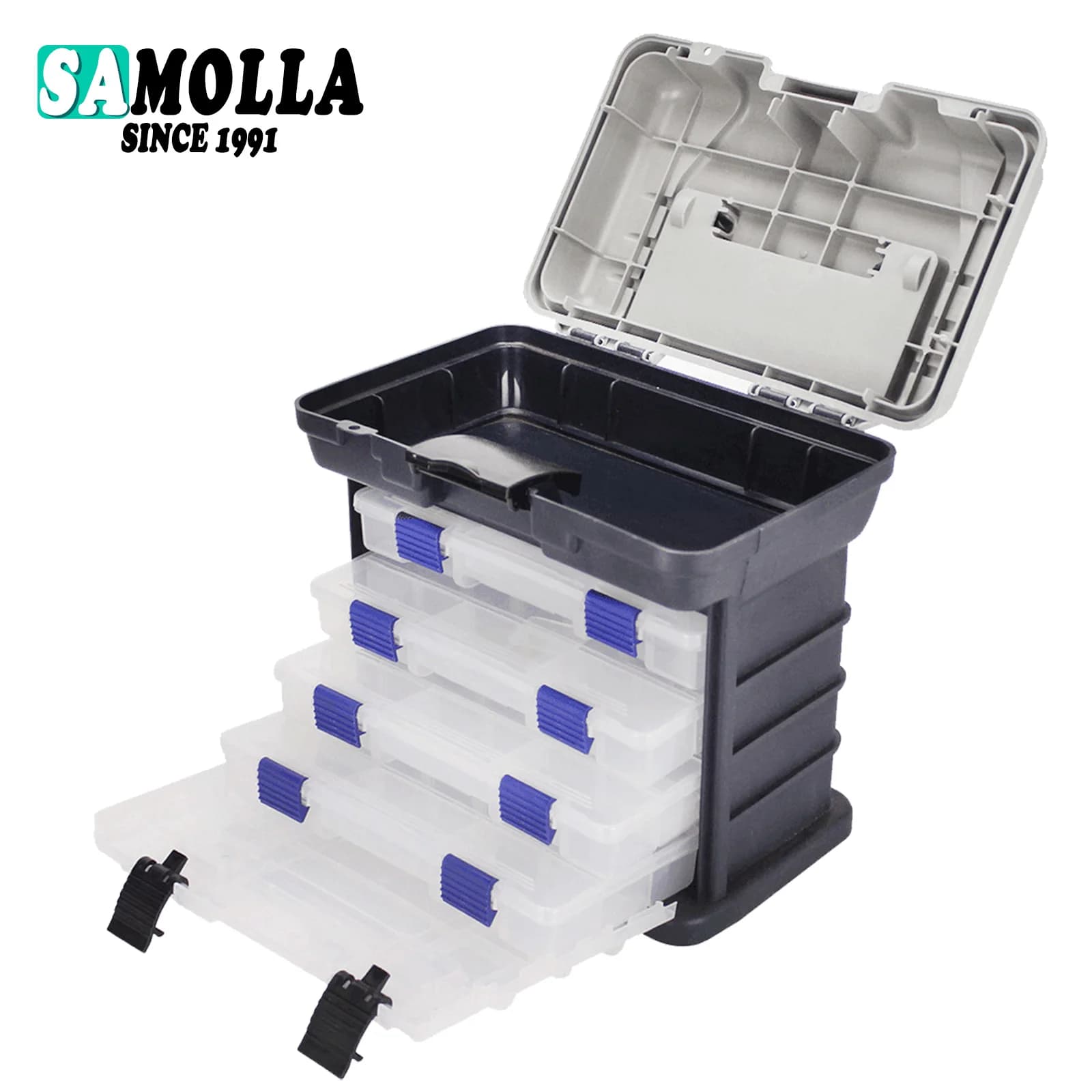2023 Multifunction Big Lure Fishing Box Plus Size Plastic Accessories Tackle Container Case Organizer Adjustable