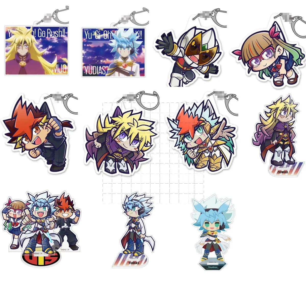 Gioco Yu-Gi-Oh! GO RUSH! Statuetta in Acrilico Anime YuGiOh Yudias Velgear Zwijo, Portachiavi, Modellino, Giocattolo Cosplay da Regalo