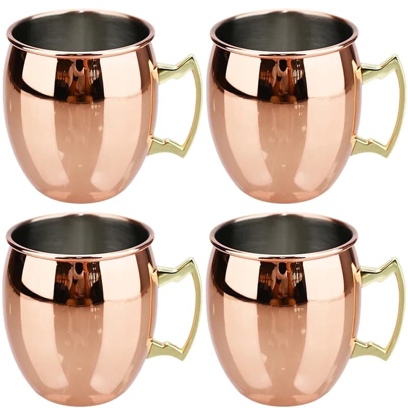 Nuovo 4 pezzi cocktail tazza di vino moscou mulo tazza 500 ml acciaio inossidabile martellato rame placcato tazza di birra bar bicchieri