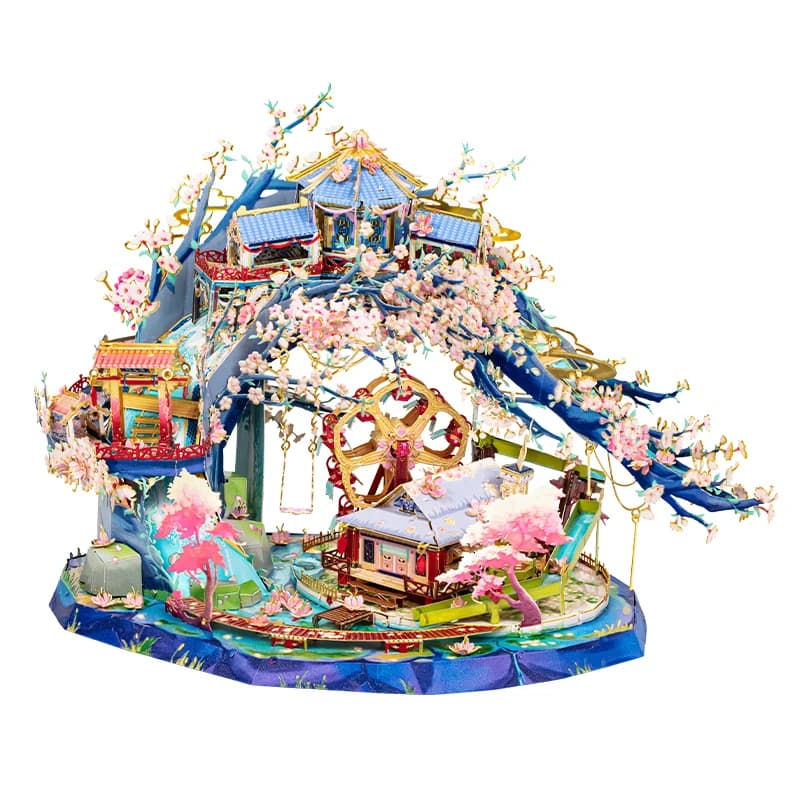 Modello d'arte MU 3D Puzzle in metallo Fiore di pesco kit modello di costruzione FAI DA TE 3D Taglio laser Assemblare Jigsaw Giocattoli REGALO Per i bambini