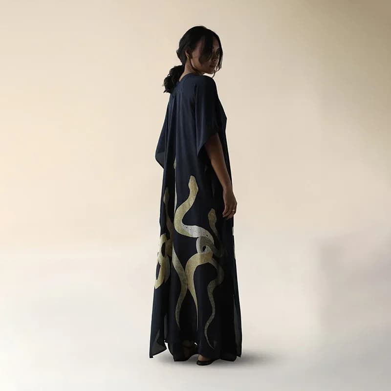Copricostume bikini kimono nero con maniche a pipistrello tinta unita, copricostume da spiaggia, maxi cardigan allentato da donna