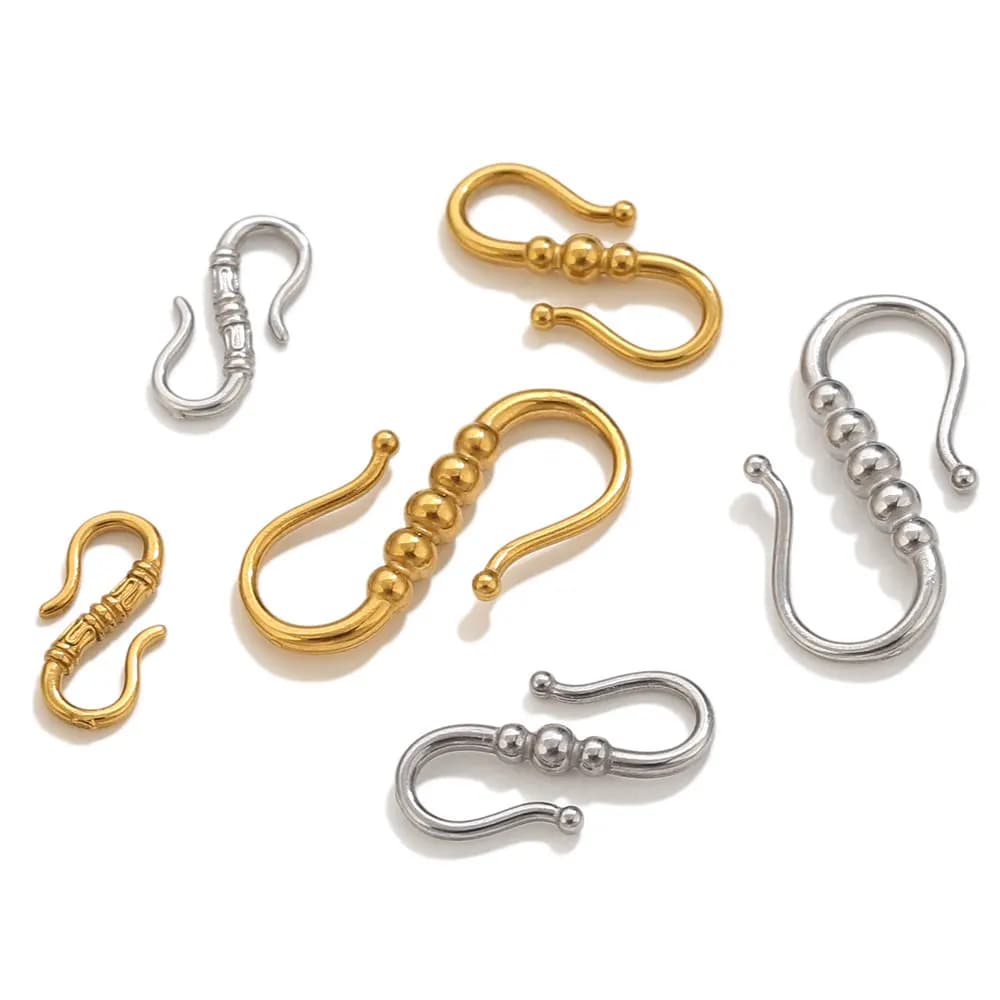 6 pieces hook connectors with stainless steel clasp for jewelry creation closures type S necklace bracelet jewelry results DIY crafts