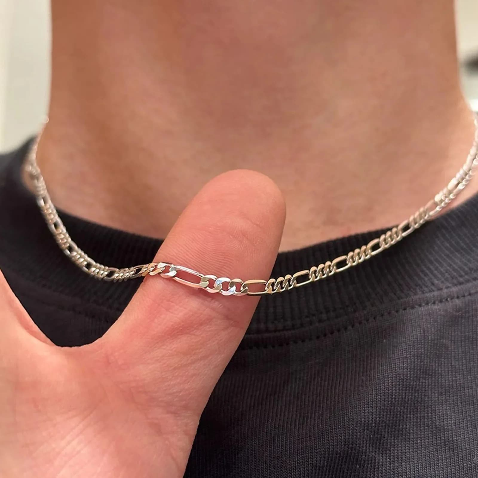 Nuovo Arrivo: Set di Gioielli in Argento 925 con Catena da 4MM per Uomo e Donna, Bracciale e Collana, Regalo di Natale per Lei, Charm per Matrimonio