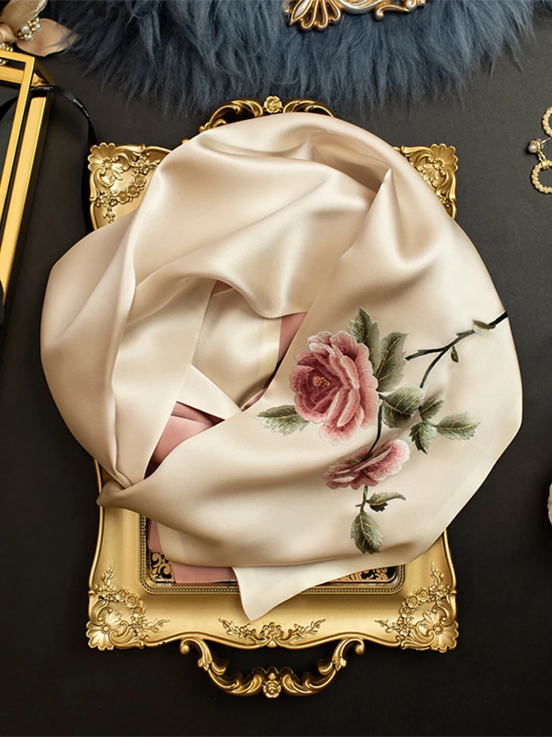 Sciarpa di Seta da Donna, Regalo di Compleanno per la Mamma, Ricamo Peonia di Suzhou, Scialle Decorativo in Seta per Primavera e Autunno, Confezione Regalo