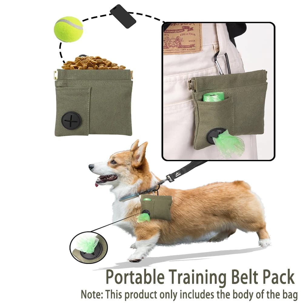 Custodia da viaggio per cani da compagnia Borsa per dispenser di cibo portatile Resistenza all'olio Custodia durevole per accessori per animali domestici con borsa da addestramento con moschettone