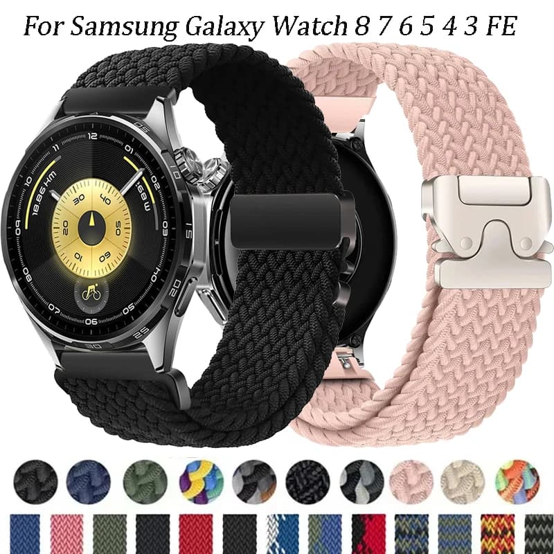 20mm 22mm Paracadute intrecciato cinturino per Samsung Galaxy Watch 8 7 6 5 4 FE/4 6 Classic 40 44 42 46 43 47mm cinturino sportivo