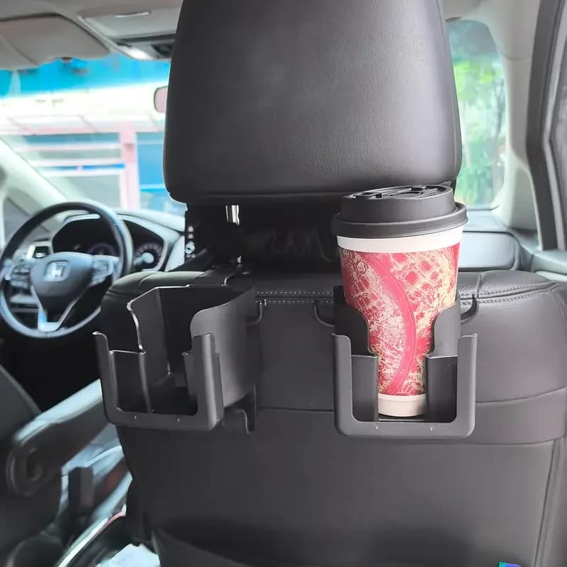 2Pcs Multi Functional Car Seat Back Storage Rack With Cup Holder Mobile Phone Holder And Hook Suitable For Most Car Models