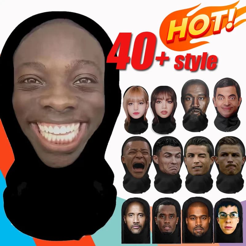 Cosplay Maschera stampata in 3D Maglia elasticizzata Maschera a pieno facciale Uomini e donne Gioco di ruolo Copricapo Passamontagna moda Hip Hop Copricapo
