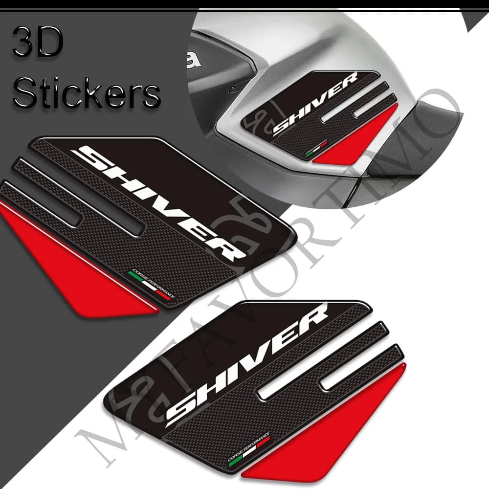 For SL 750 900 Shiver Motorcycle Tank Pad Side Grips Gas Fuel Oil Kit Knee Protector PVC+Epoxy Resin Stickers Decals