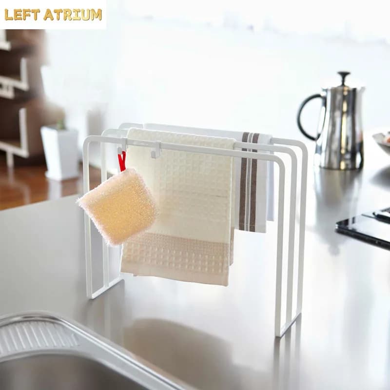 Kitchen Countertop Towel Rack, Free Standing Hand Towel Holder, Metal 3-Bar Towel Hanger for Dish Cloths, Washcloths, Bathroom