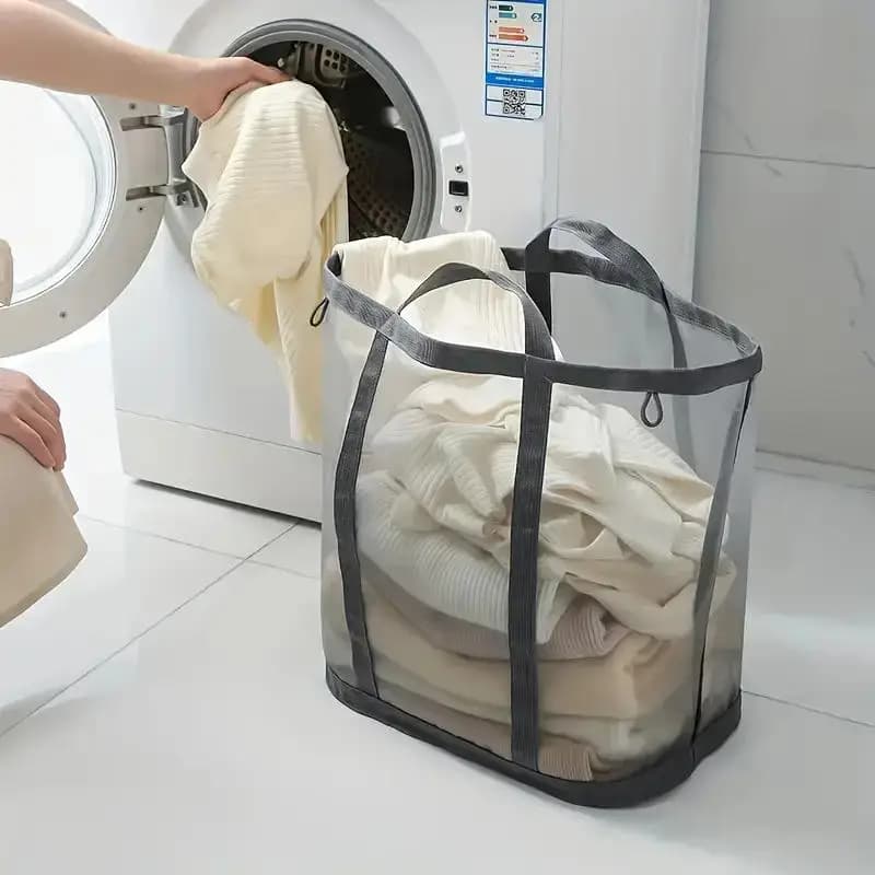 Foldable Dirty Laundry Basket Mesh Breathable Laundry Basket Clothes Toy Storage Baskets Large Capacity Home Storage Supplies