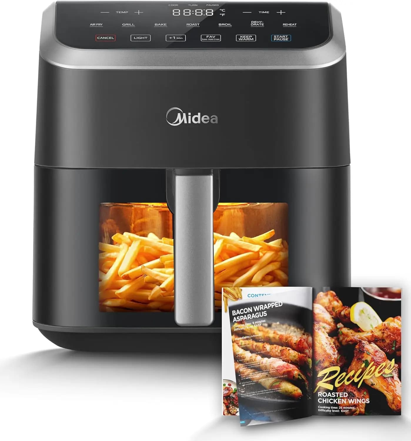 Air Fryer from 5.5 Liters with Transparent Window, Rapid Air Technology, 9 Preset Programs, Fast Meals, Less Oil