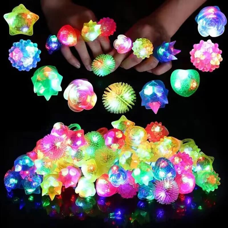 20/30/50pcs Luminous rings LED Light Up Bright rings Bomboniere Flash Toys LED Lights Glow In The Dark Party Supplies