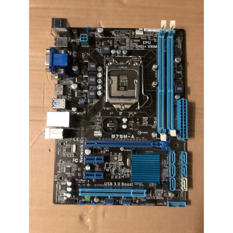 Used mATX Motherboard for ASUS B75M-A LGA1155 B75 DDR3 HDMI DVI VGA Triple Display SATA3 USB3.0 2/3Gen Intel