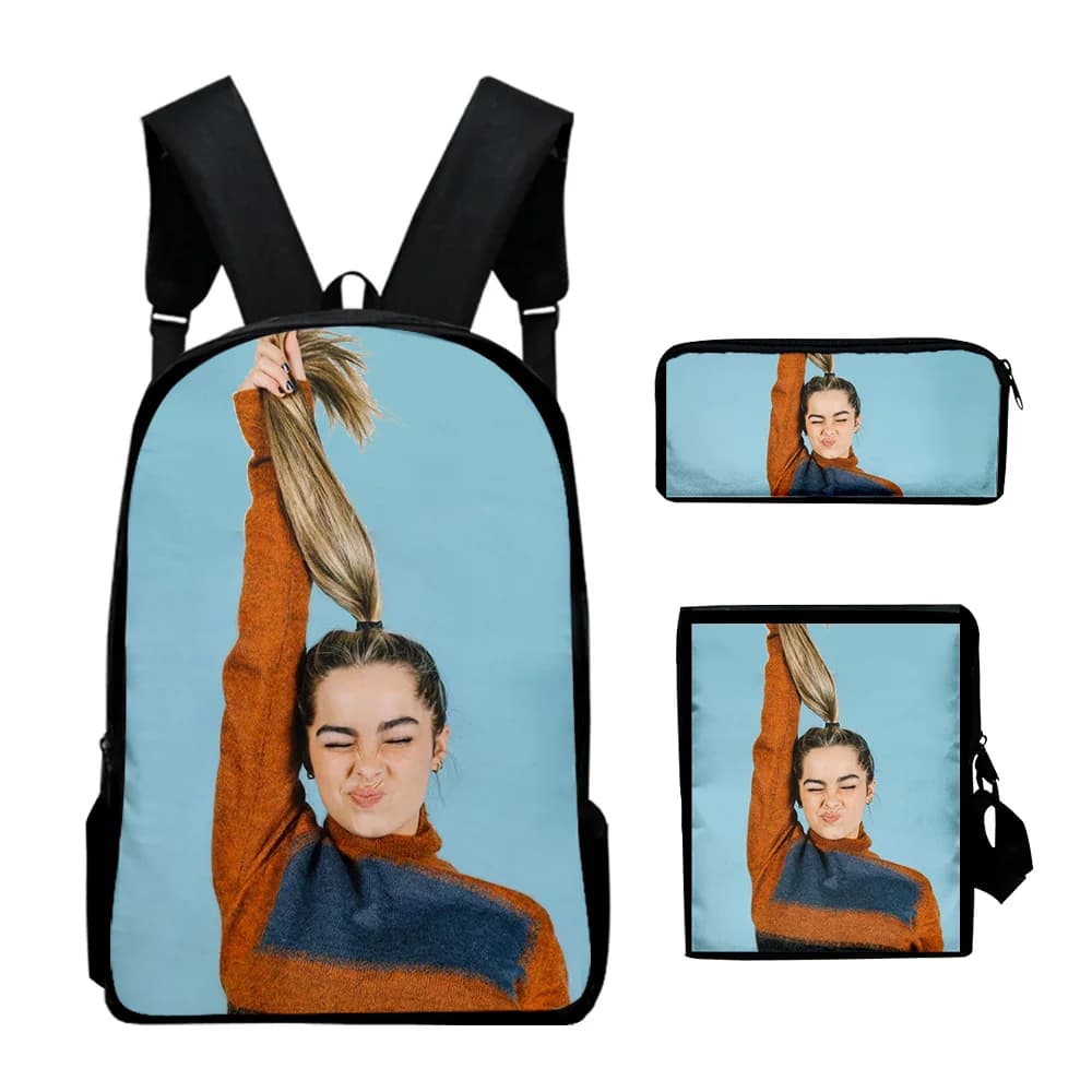 Trendy Popular addison rae 3D Print 3pcs/Set pupil School Bags Laptop Daypack Backpack Inclined shoulder bag Pencil Case