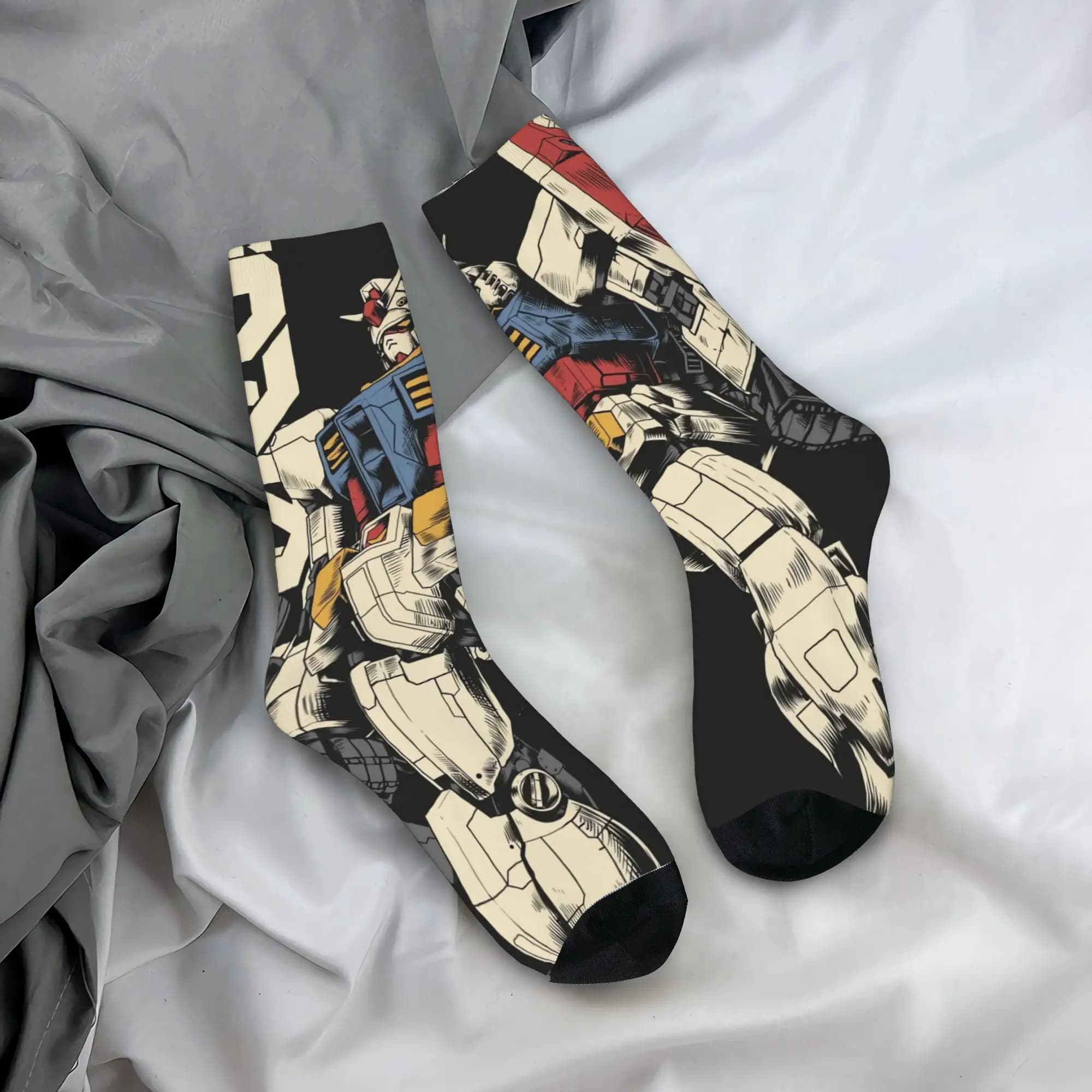 G-Gundams Art Socks Leisure Stockings Men Warm Soft Running Socks Autumn Printed Non Slip Socks