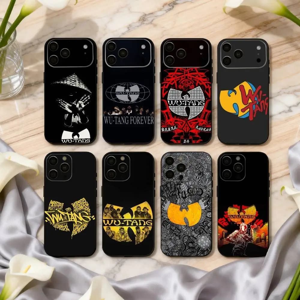 Cover per iPhone Wu-Tang Wu T-Tang C-Clan Ultra in silicone morbido nero per modelli 17, 16, 15, 14, 13, 12, 11 Plus, Pro Max, XS