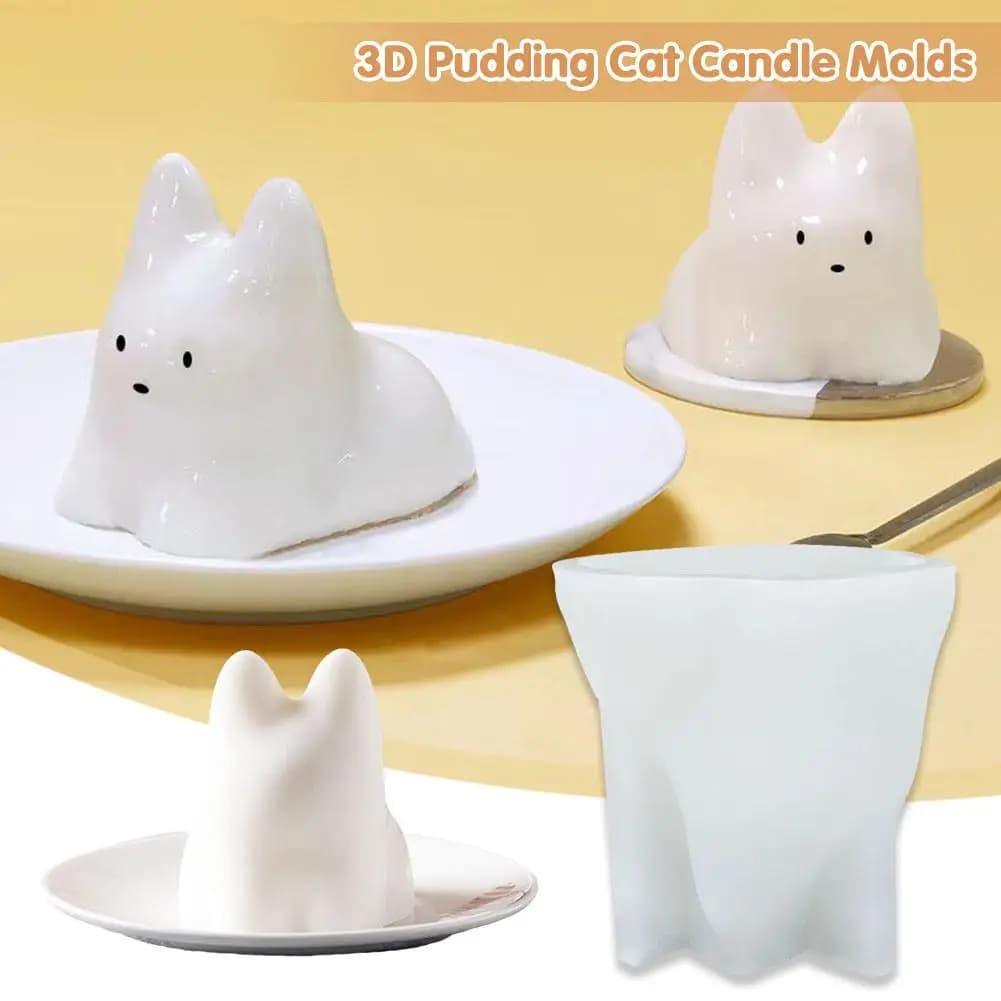 Stampo per budino al latte per gatti in Silicone torta per gelatina di Halloween torta carina stampo per polvere di ghiaccio freddo bianco accessori per la decorazione della torta