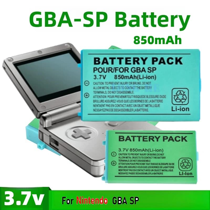Battery GBASP 3.7 V 850 mAh rechargeable battery for Nintendo console GBA SP Replacement battery integrated with screwdriver tool