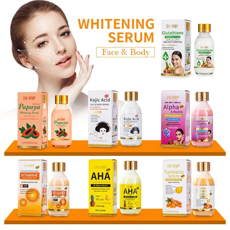 125ml AHA Arbutina Sbiancamento Viso Essenza Idratante Siero Viso Curcuma ed Acido Kójico Essenza Liquido Rassodante Luminoso La Pelle