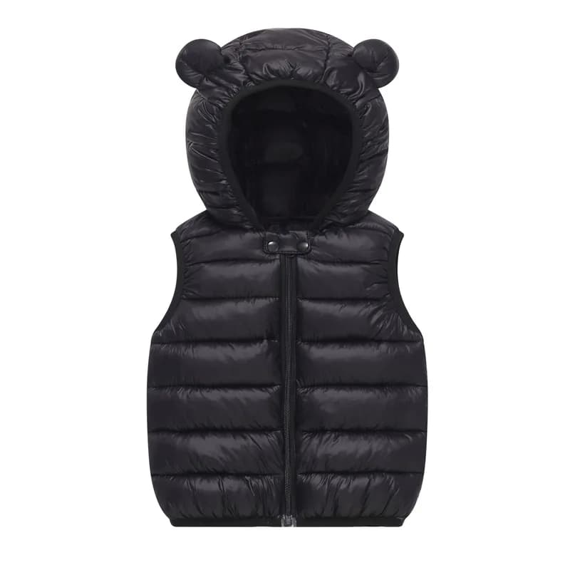 Gilet in piumino per bambini Ragazzi Gilet caldo con cappuccio Cappotto con cerniera per ragazze Capispalla casual per bambini Autunno Inverno Nuovi vestiti 12M-6 anni