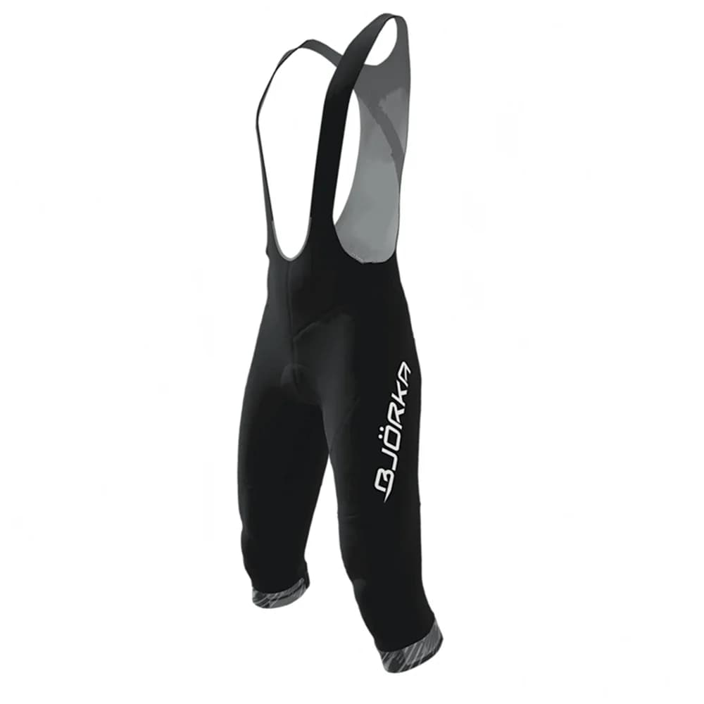 Pantaloncini al ginocchio da uomo da ciclismo estivi Pantaloncini con bretelle nere Calzamaglia da ciclismo Pantaloni da ciclismo traspiranti imbottiti per bicicletta lunghi