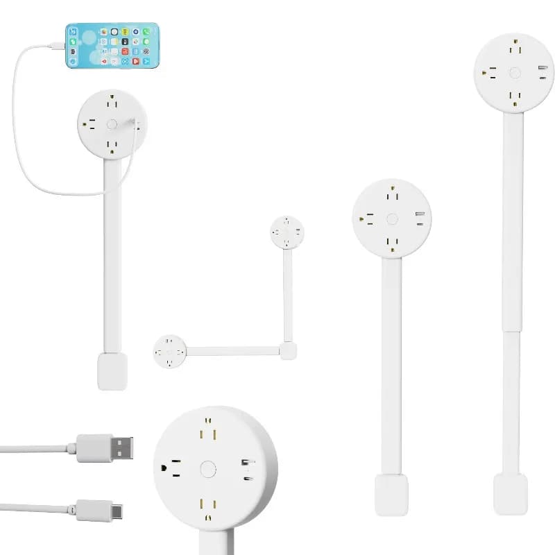 ​Universal Rotating Power Socket Expander - For Home, Office, Travel, Multi-Port USB Electrical Outlet Adapter