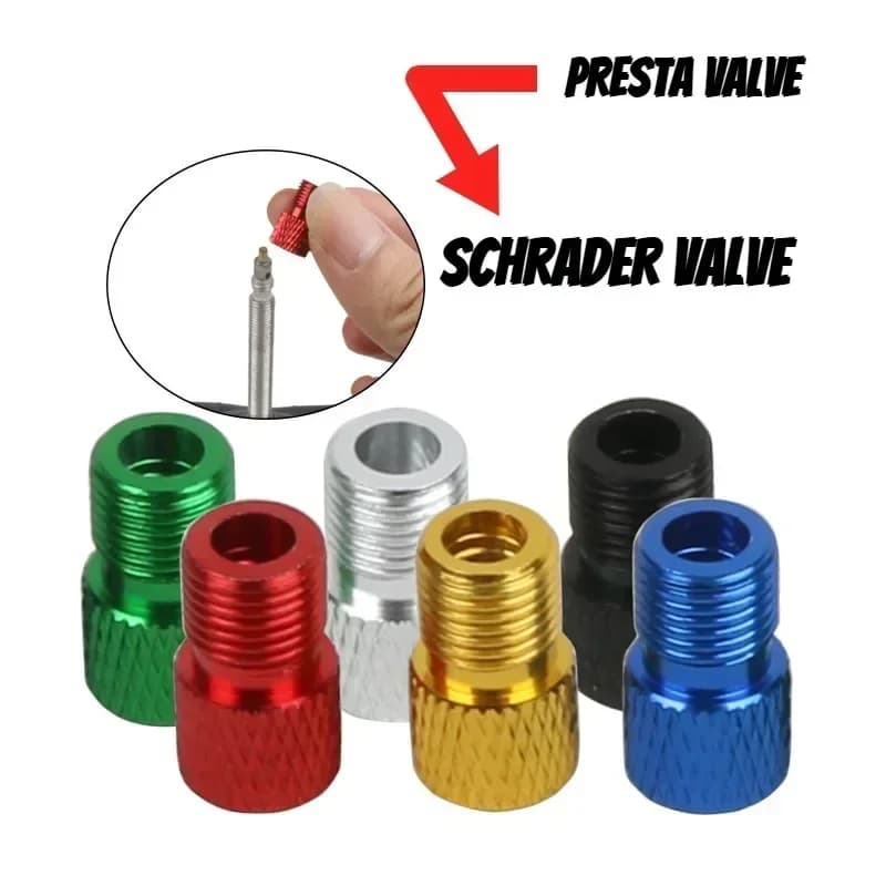 Adattatore per valvola di trasferimento pneumatici da 4 pezzi Presta a Schrader Cinverter bici da strada ciclo pompa per bicicletta strumenti per tubi accessori per biciclette
