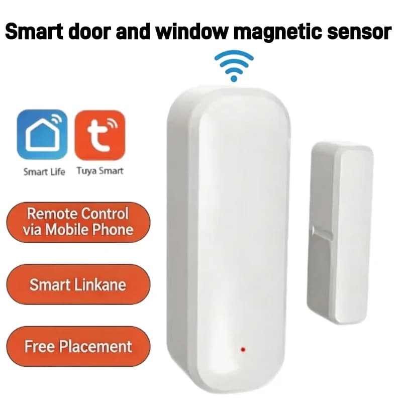 Sensore Intelligente Tuya WiFi Zigbee per Porte e Finestre, Rilevatore Magnetico Wireless, Collegamento Scenari, Avviso APP per Sicurezza Domestica Antifurto